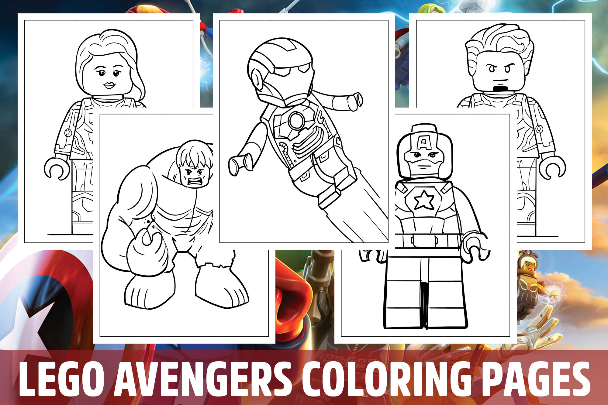 Lego avengers coloring pages for kids girls boys teens birthday school activity made by teachers