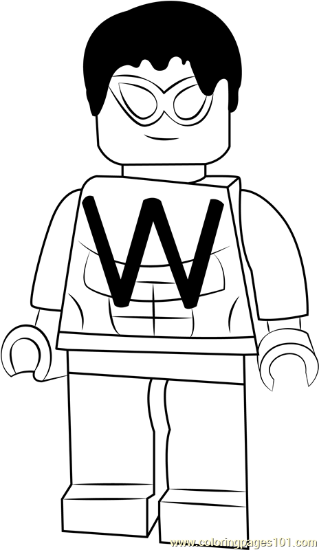 Lego wonder man coloring page for kids