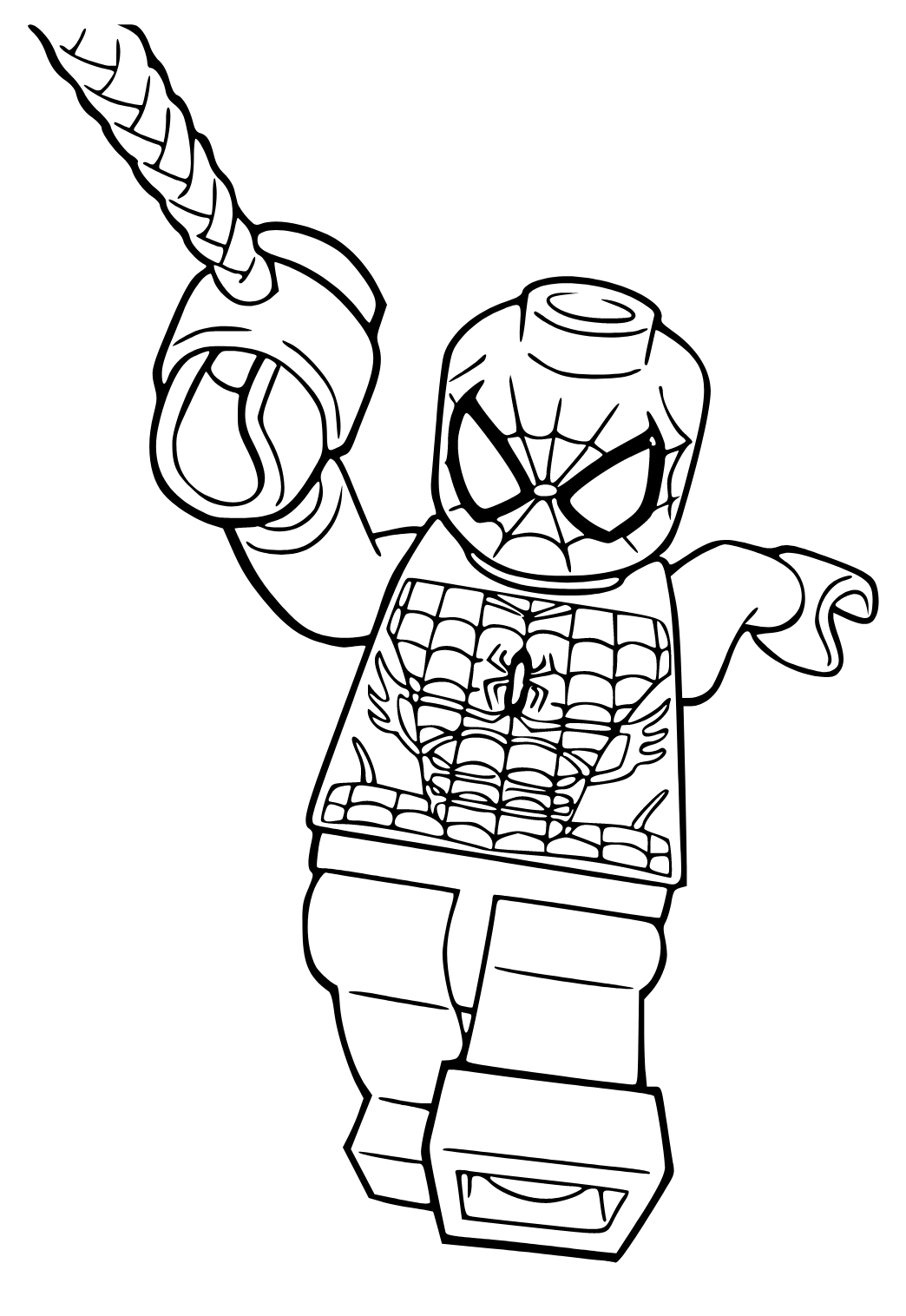 Free printable spiderman lego coloring page sheet and picture for adults and kids girls and boys