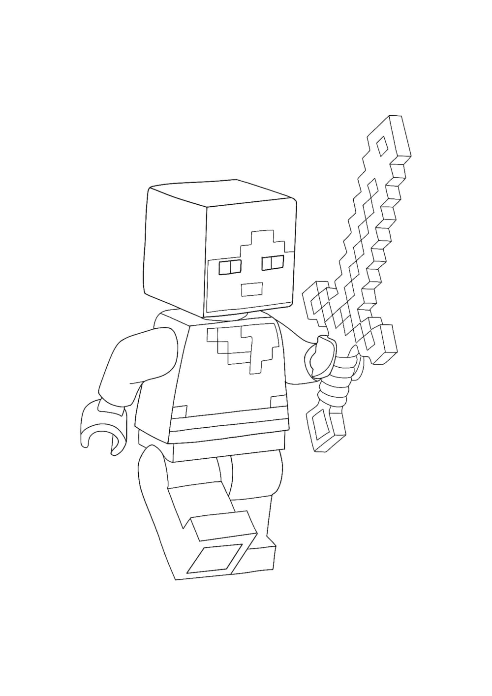 Minecraft lego alex coloring pages