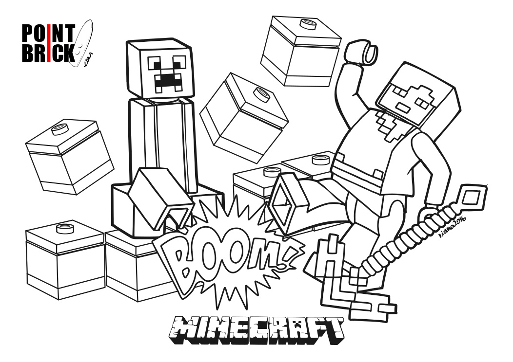 Point brick blog disegni da colorare lego minecraft steve e alex