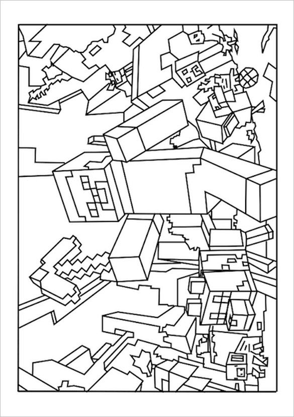 Mobs minecraft lego colouring pages