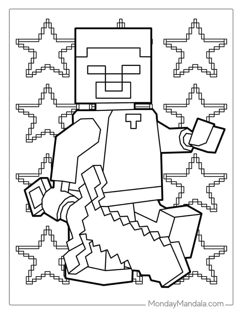 Minecraft coloring pages free pdf printables