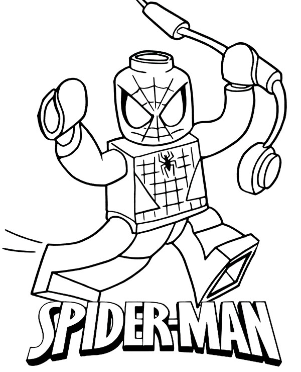 Lego spiderman coloring page