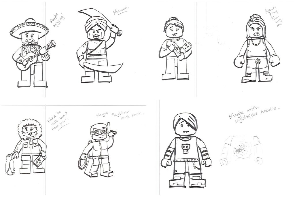 Lego minifigure sketches artist matthew ashton from brickâ