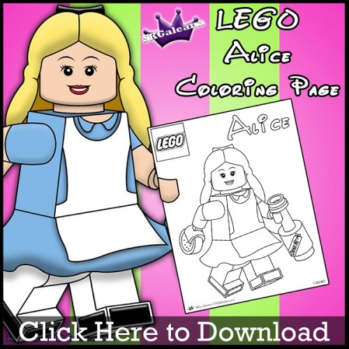 Free lego alice printable coloring page â