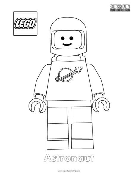 Astronaut lego minifigure coloring page