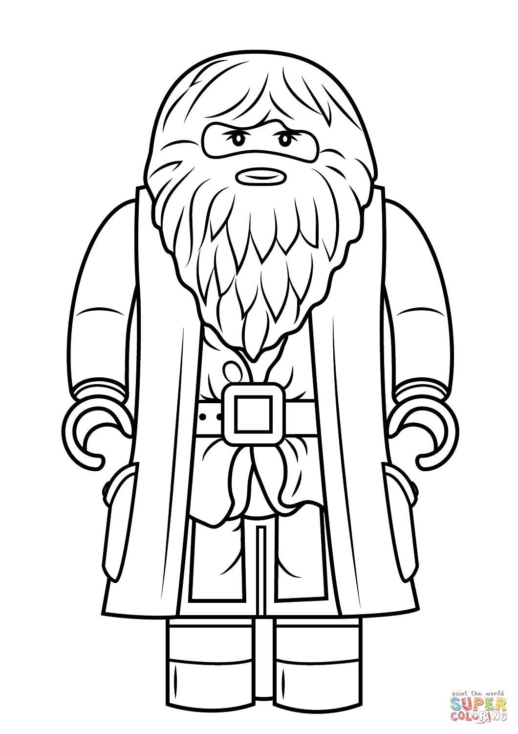 Lego rubeus hagrid minifigure coloring page free printable coloring pages