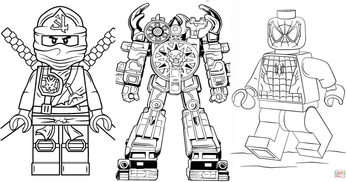 Free lego coloring pages for kids and adults