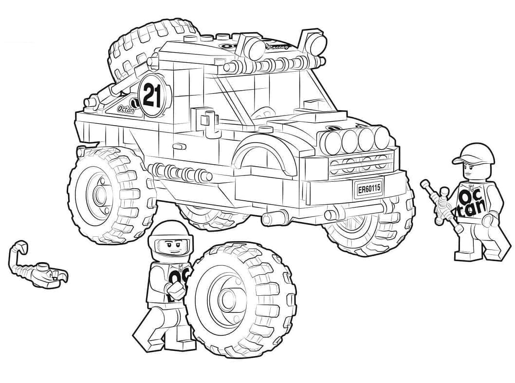 Lego city workers coloring page