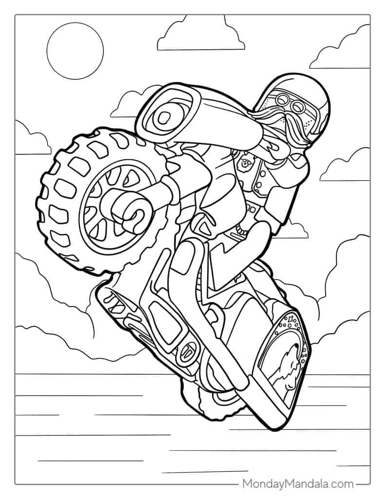 Motorcycle coloring pages free pdf printables