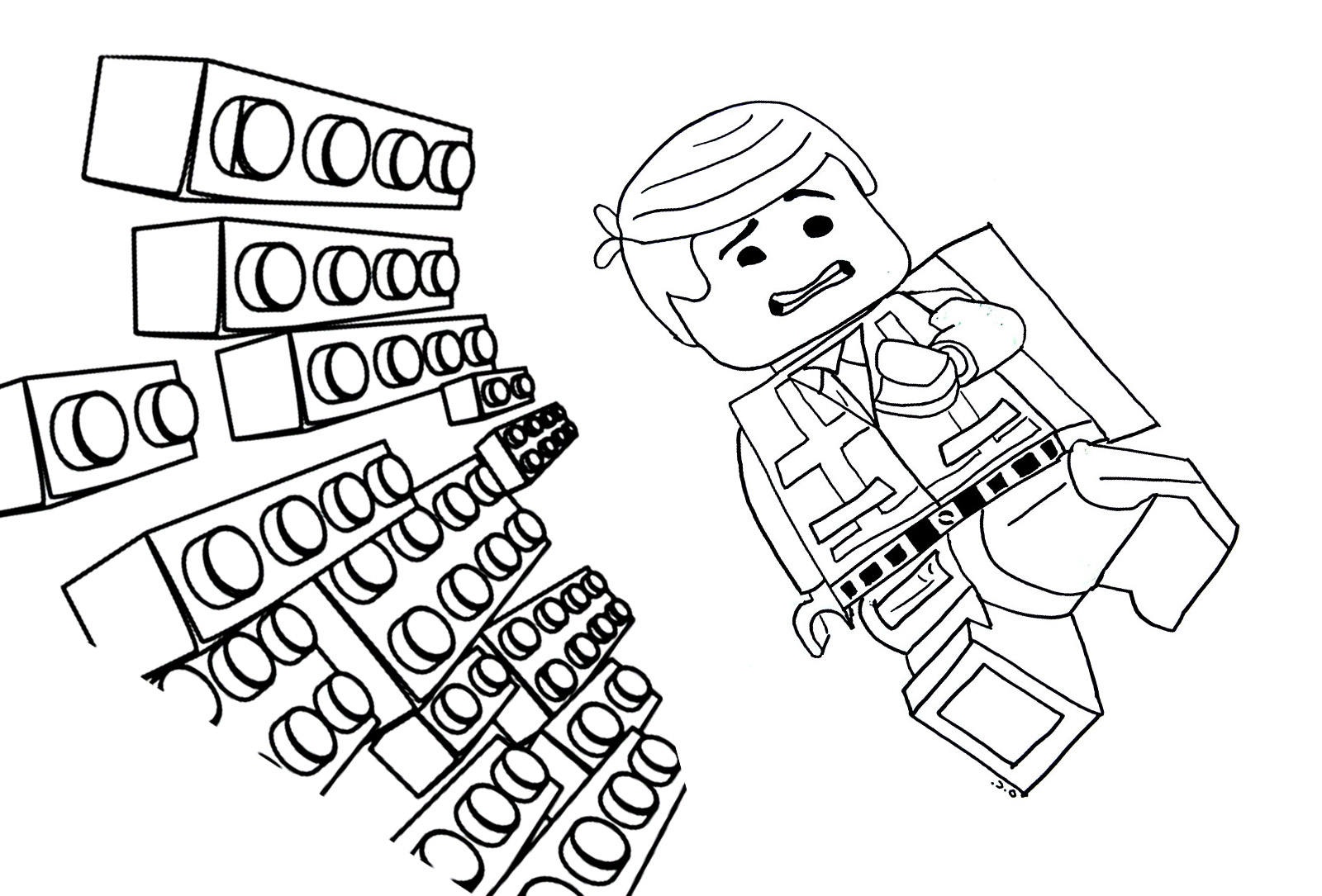 Image of the great lego adventure to download and color
