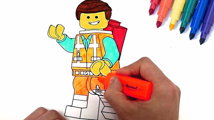 Coloring the lego movie pages emmet for kids video