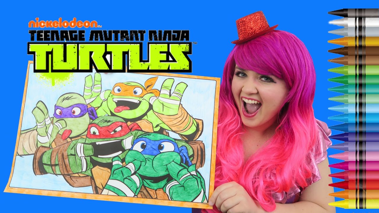 Coloring teenage utant ninja turtles giant coloring page crayons coloring with kii the clown