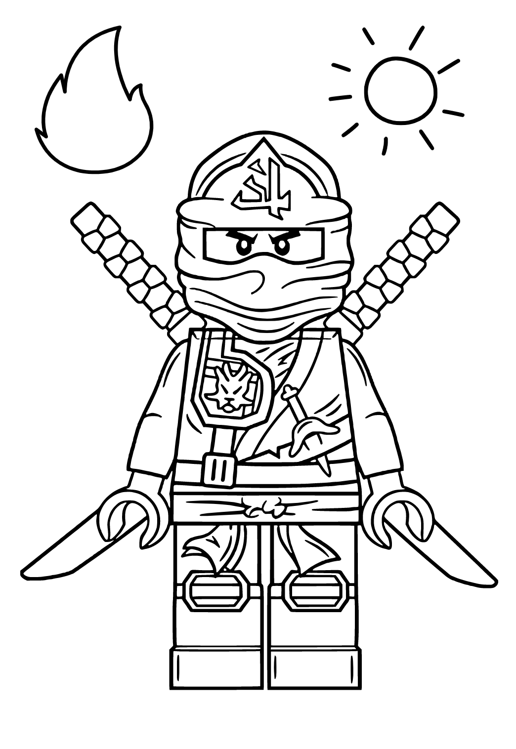 Free printable lego ninja coloring page for adults and kids