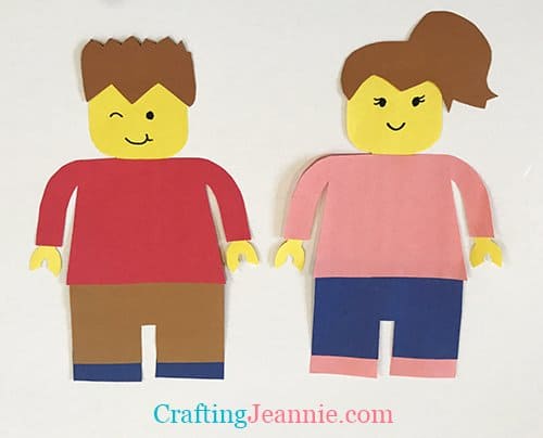 Paper lego minifigure craft free template