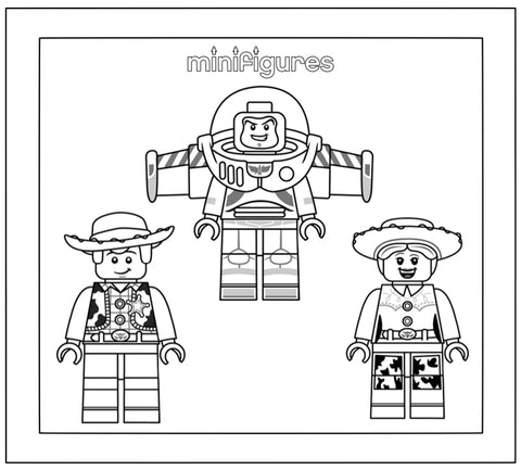 Minifigures coloring drawings â display frames for lego minifigures