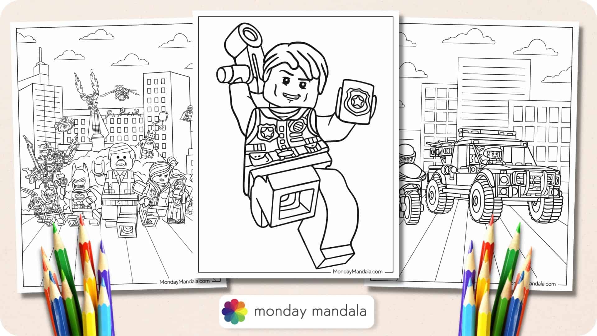 Lego coloring pages free pdf printables