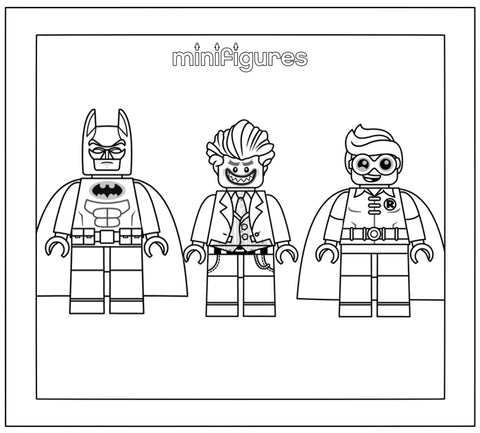 Minifigures coloring drawings â display frames for lego minifigures