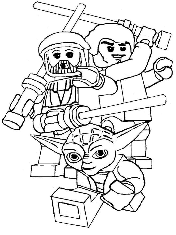 Painting of lego characters coloring page