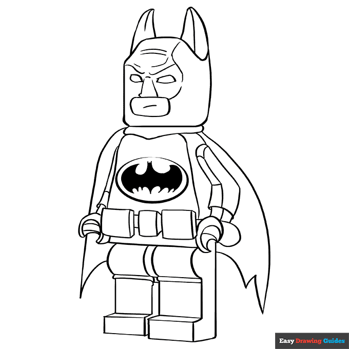 Lego batman coloring page easy drawing guides