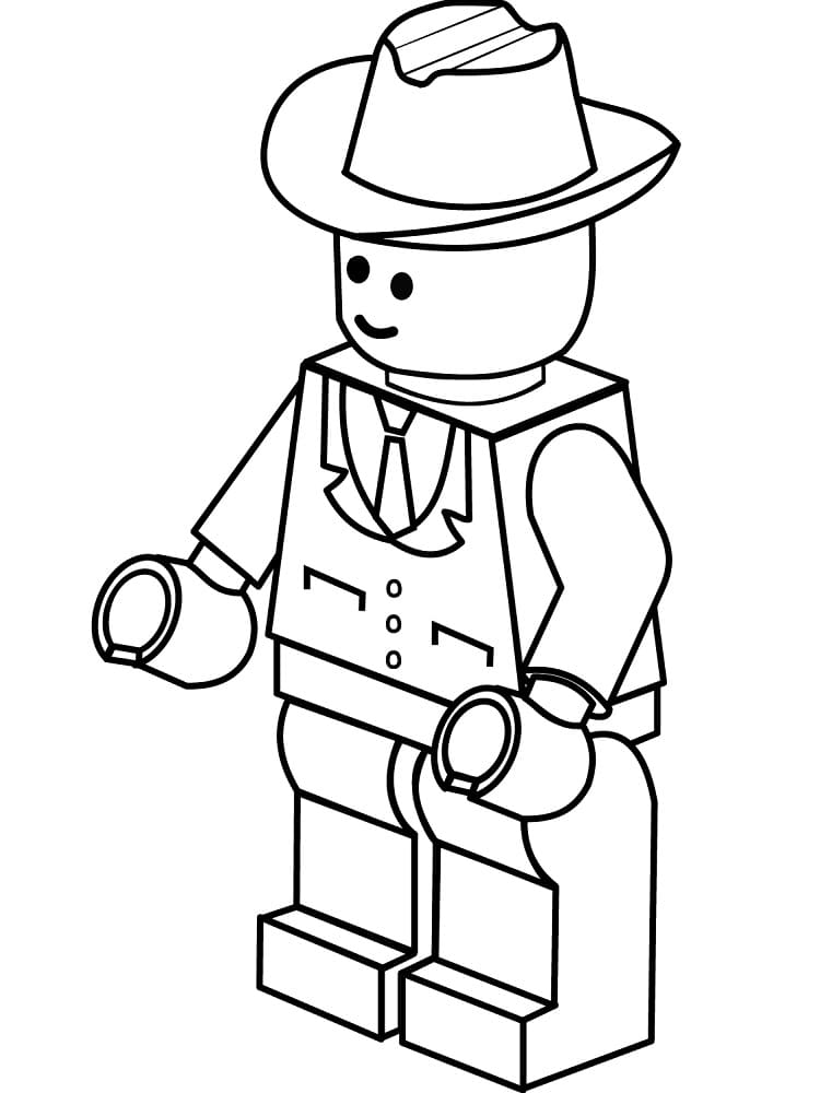 Lego cowboy coloring page