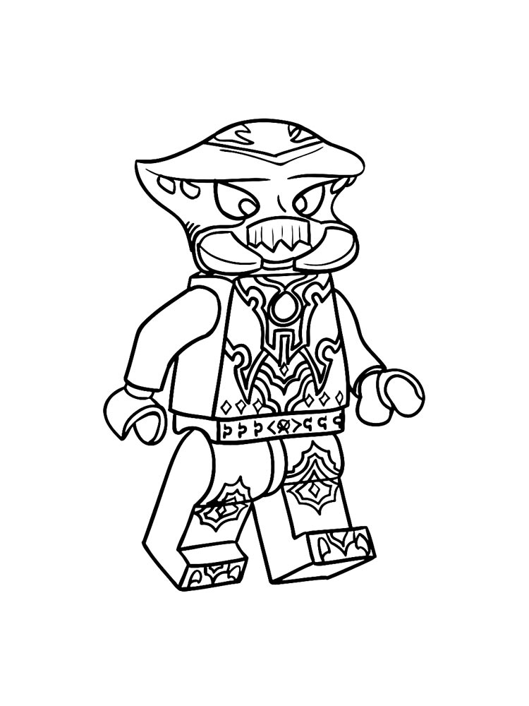 Drawing a character with unique ornament from a lego game coloring page