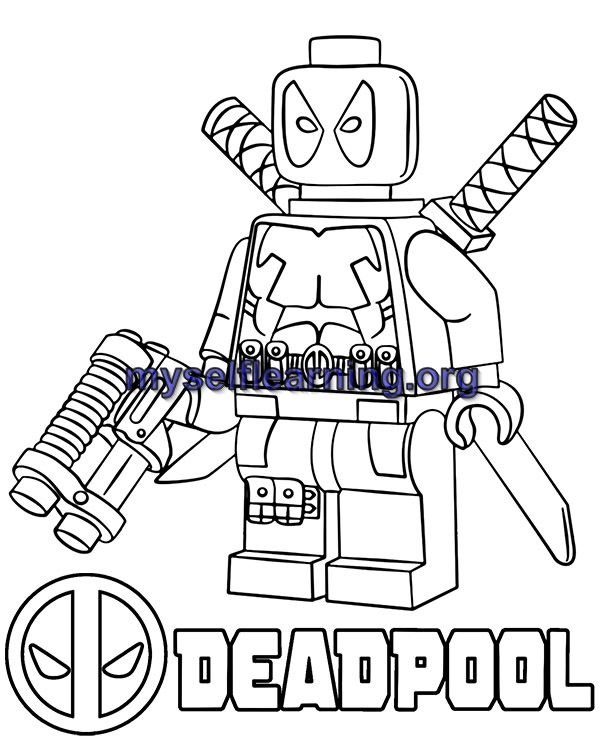 Lego characters coloring sheet instant download