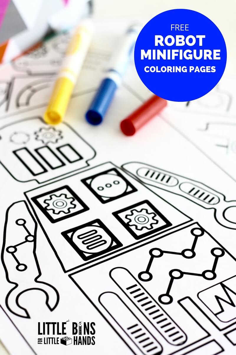 Lego robot coloring pages