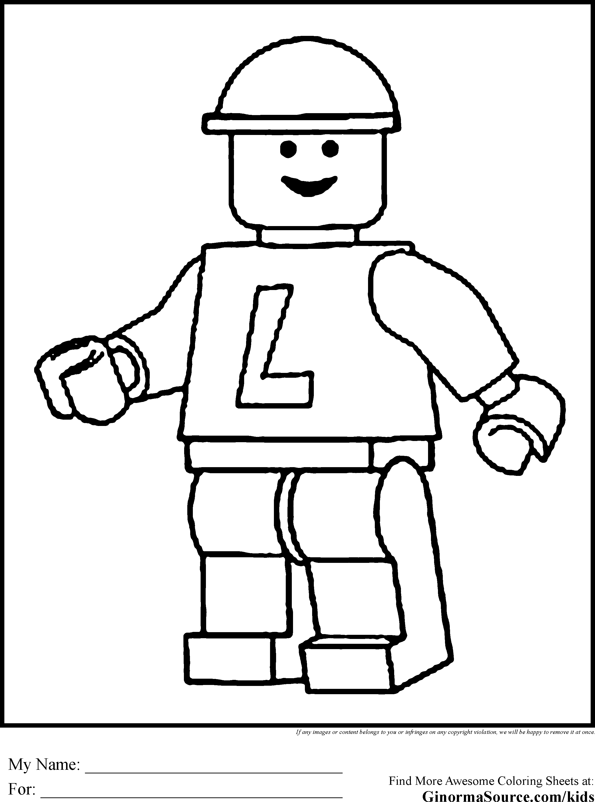 Colorful lego coloring pages