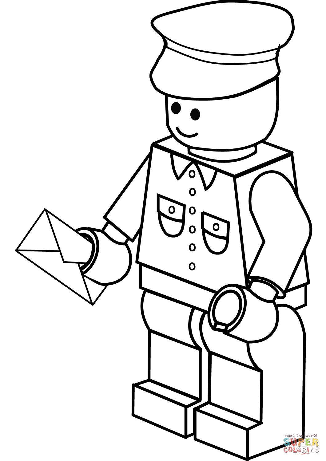 Lego postman coloring page free printable coloring pages