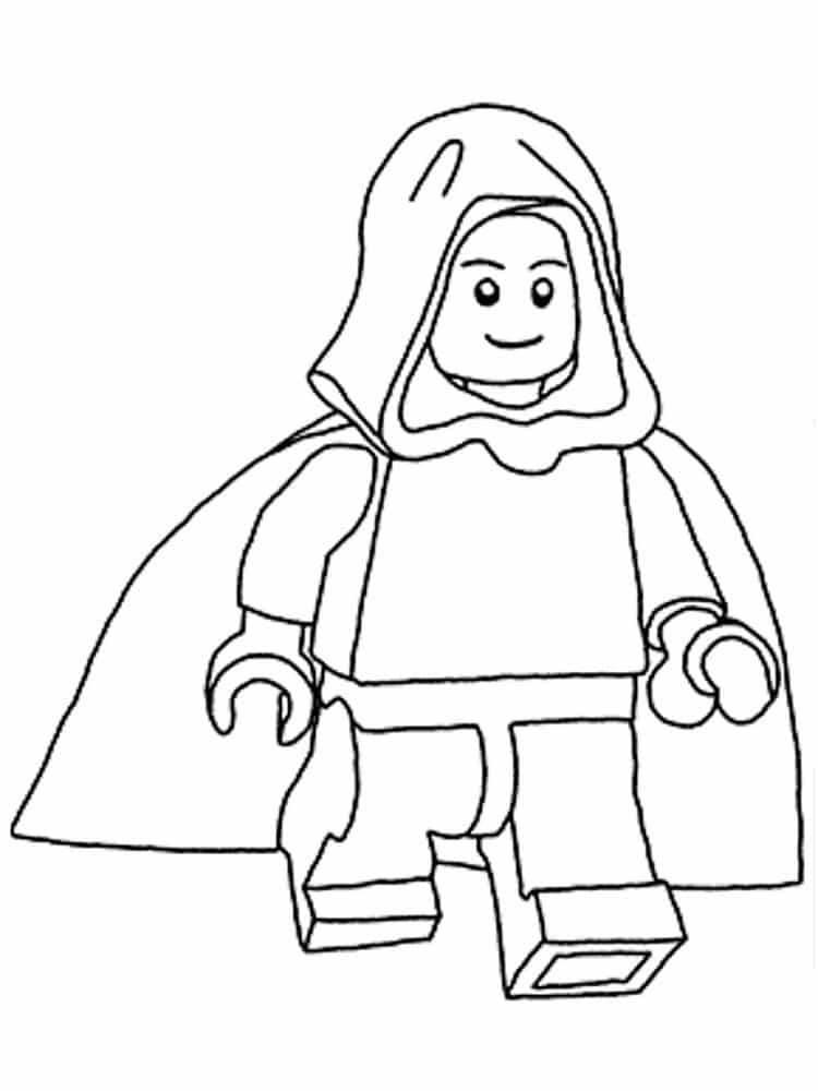 Lego man with a hood coloring page