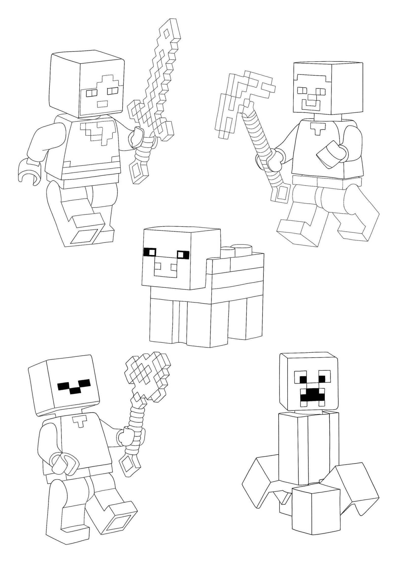 Minecraft lego characters coloring pages