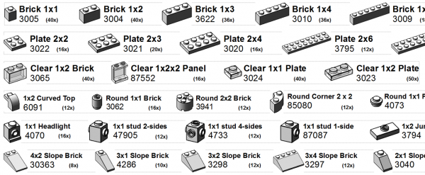 Printable labels to sort your lego bricks