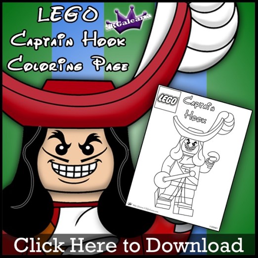 Free lego captain hook printable coloring page â