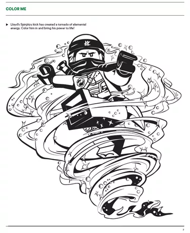 Coloring sheet lloyds spinjitzu kick of energy tornado