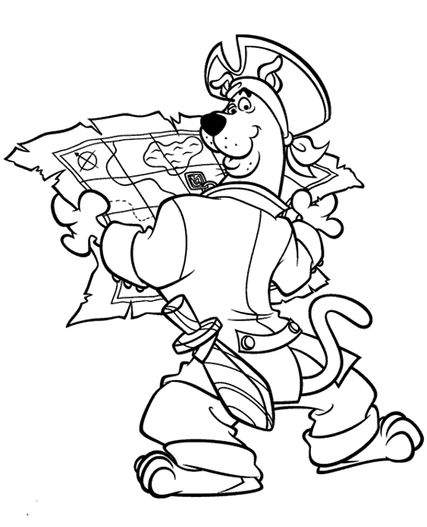 Scooby doo pirate coloring page to print