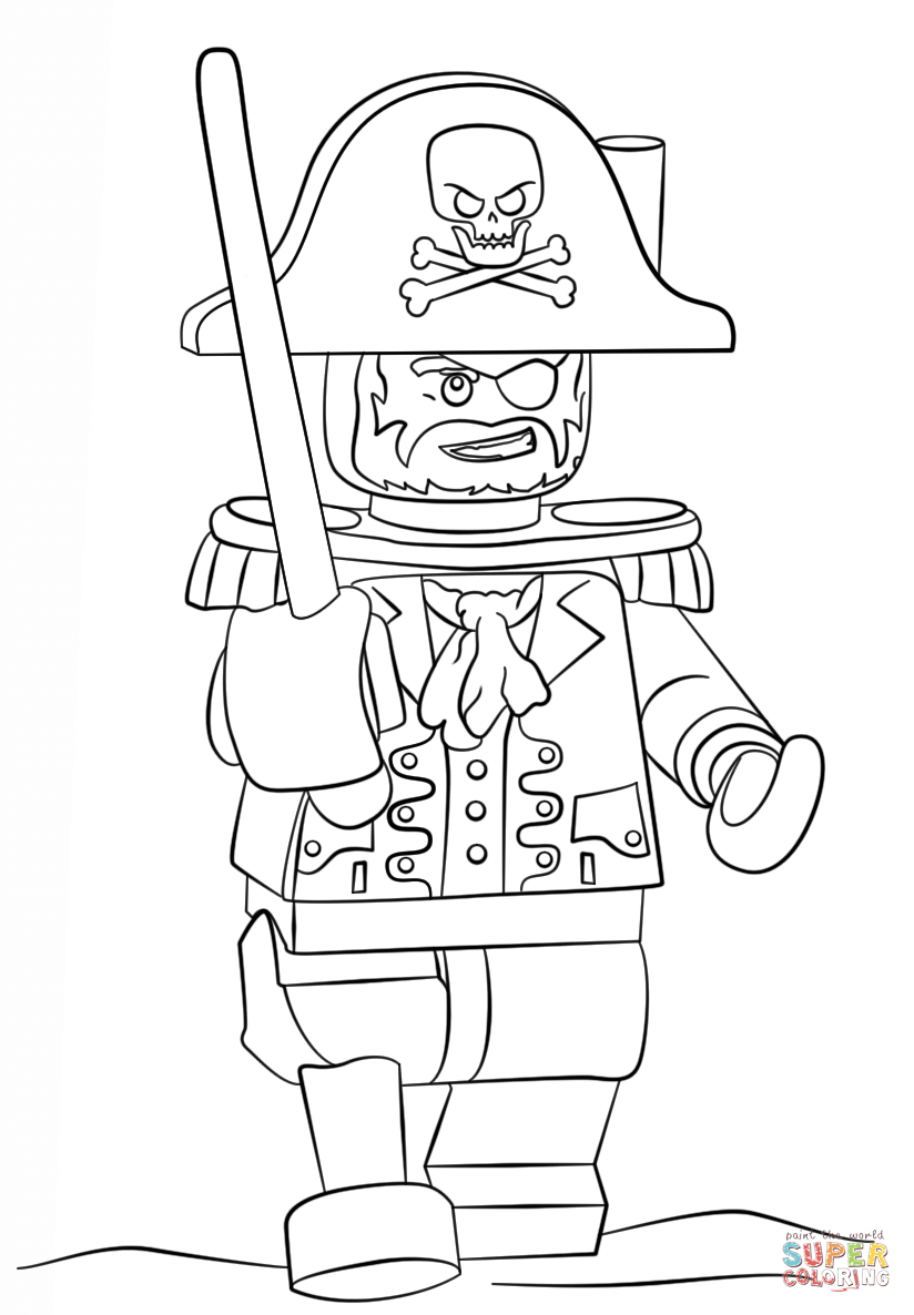 Lego pirate coloring page free printable coloring pages
