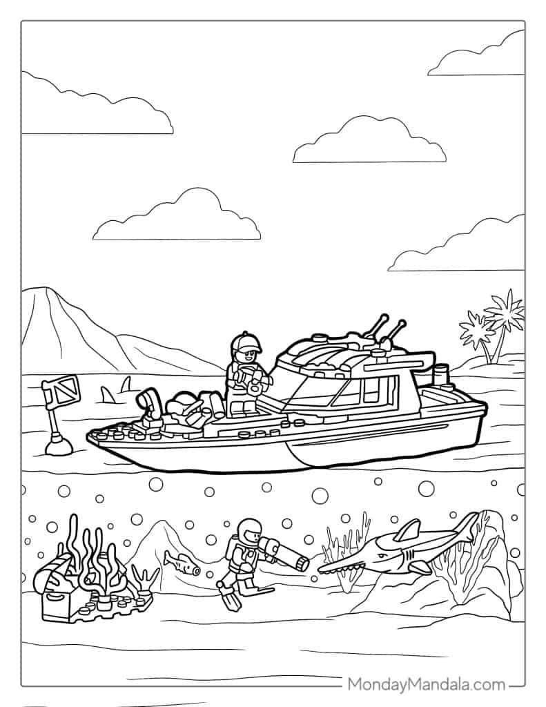 Boat ship coloring pages free pdf printables