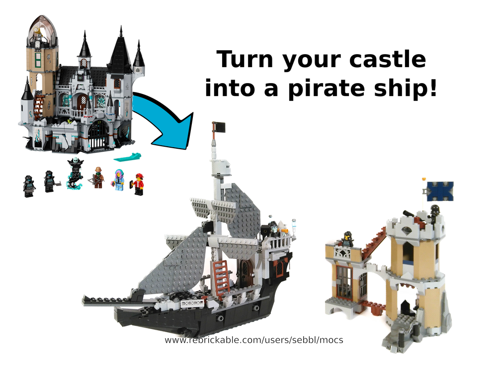 Lego moc pirate ship and imperial outpost from by sebbl