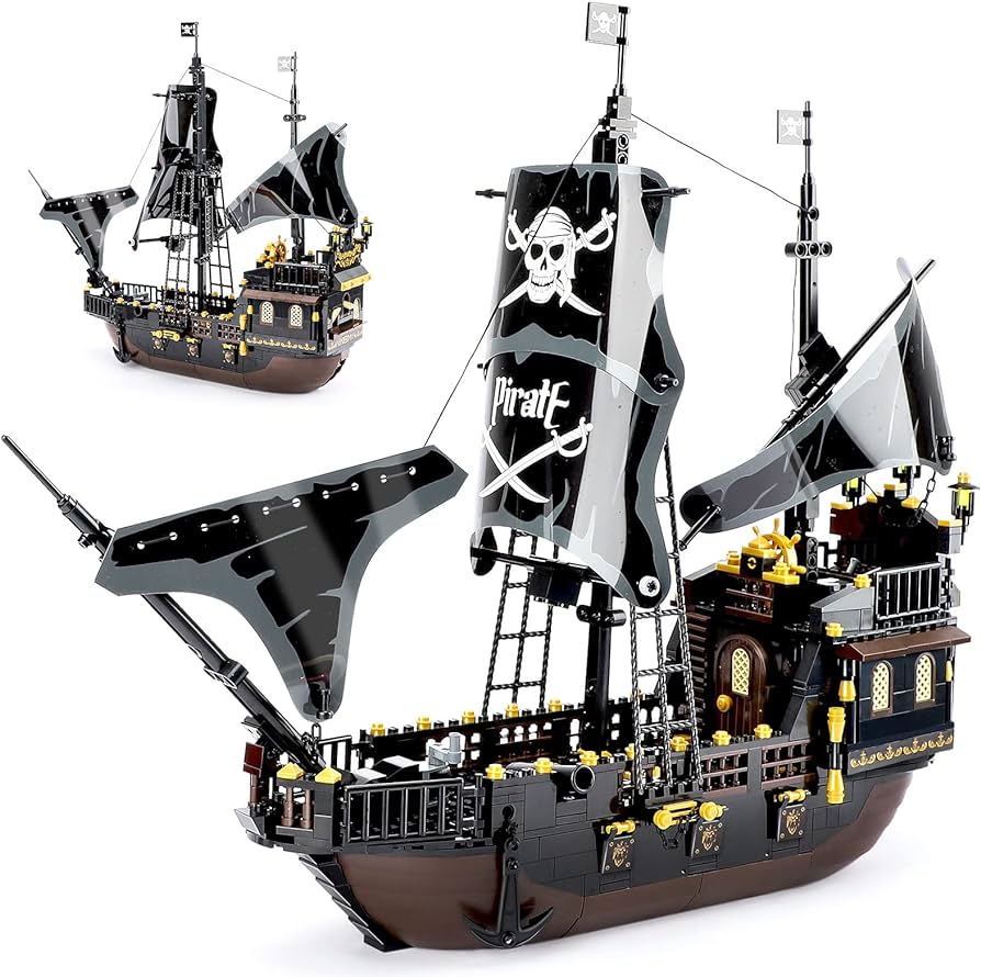 Qlt qiaoletong pirate ship building kitspatible with lego pirate ship sets construction toys for boys girlscreative moc model for adults pieces toys games