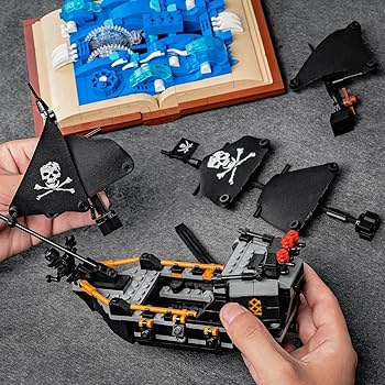 Uncle brick black hawk pirates ship model building blocks sets pirate ship toys for kids