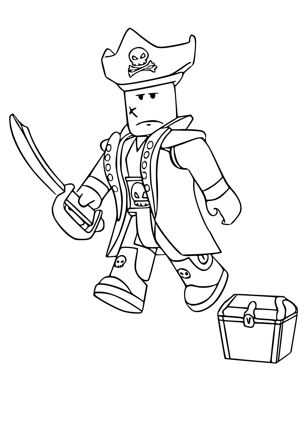 Free printable roblox pirate coloring page for adults and kids