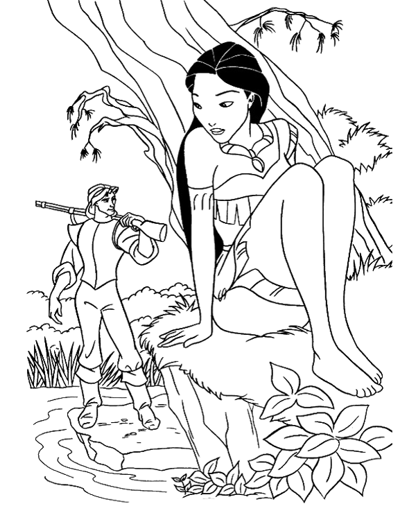 Printable pocahontas coloring picture