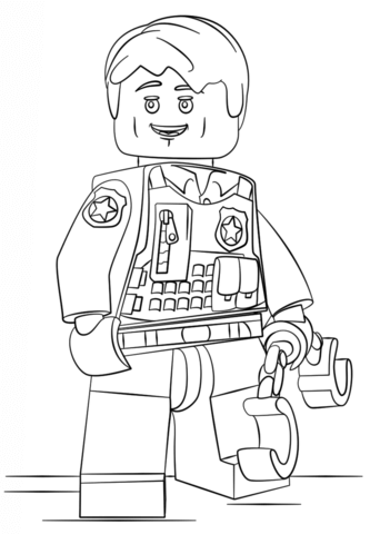 Lego undercover police officer coloring page free printable coloring pages