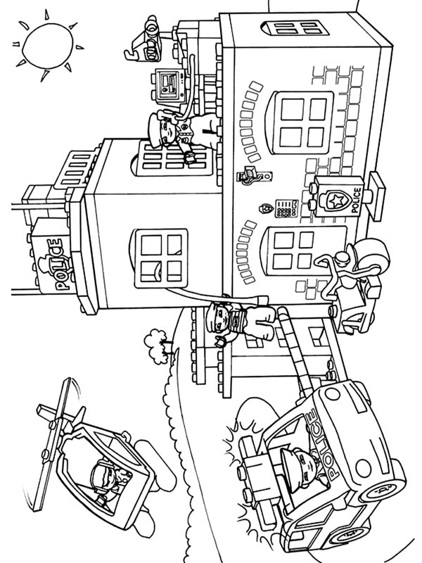 Lego police coloring page