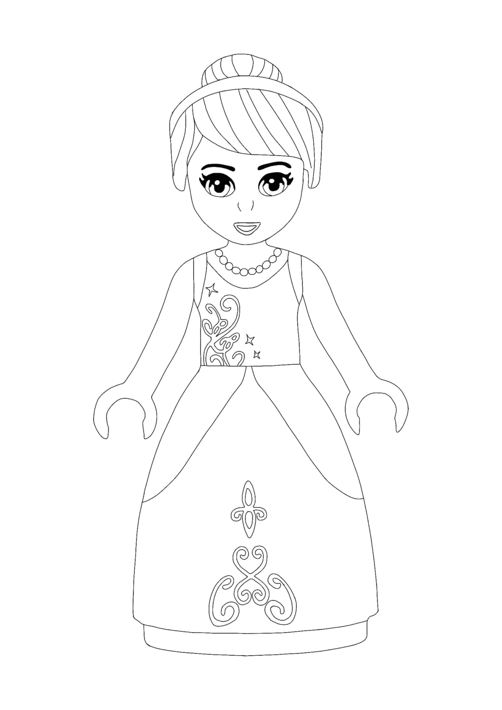 Lego princess cinderella coloring pages