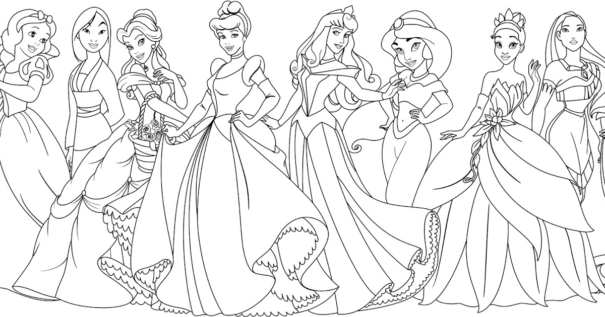 Disney princess coloring pages team colors