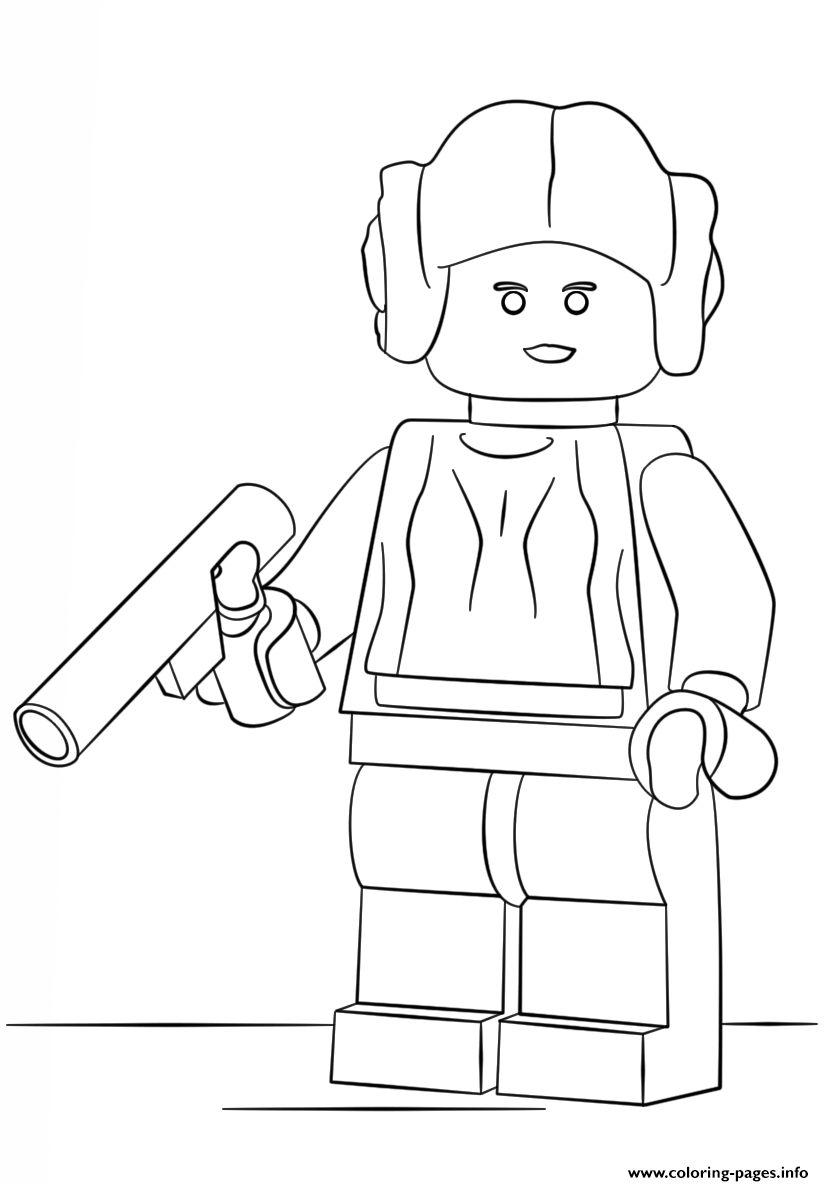 Lego princess leia coloring page printable