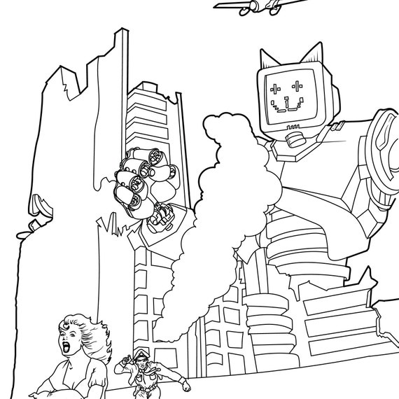 Its the catbot mecha apocalypse coloring page download